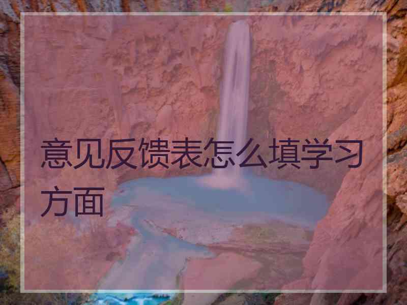 意见反馈表怎么填学习方面 意见反馈表怎么填学习方面