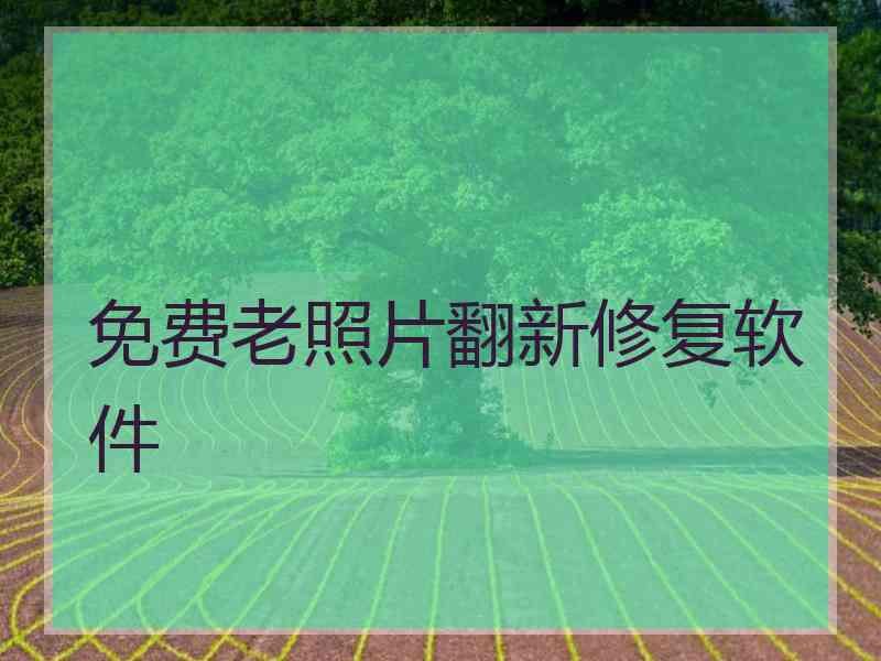 免费老照片翻新修复软件 免费老照片翻新修复软件