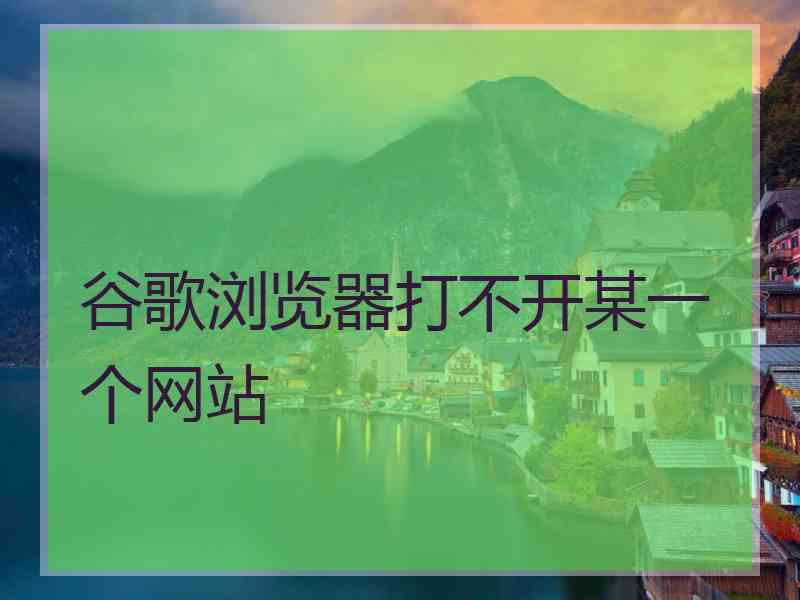 谷歌浏览器打不开某一个网站 谷歌浏览器打不开某一个网站