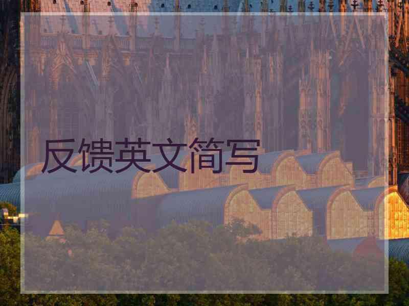 反馈英文简写 反馈英文简写