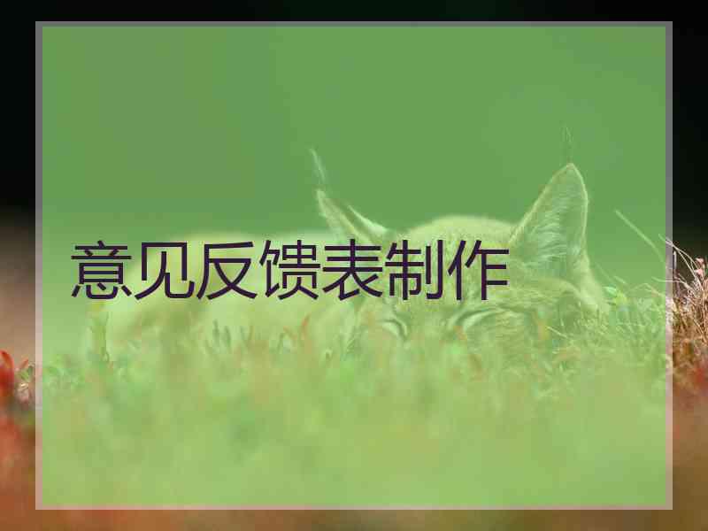 意见反馈表制作 意见反馈表制作