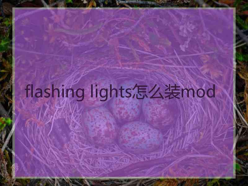 flashing lights怎么装mod flashing lights怎么装mod