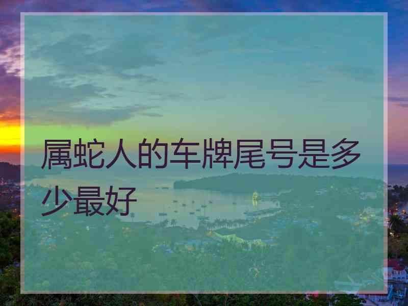 属蛇人的车牌尾号是多少最好 属蛇人的车牌尾号是多少最好