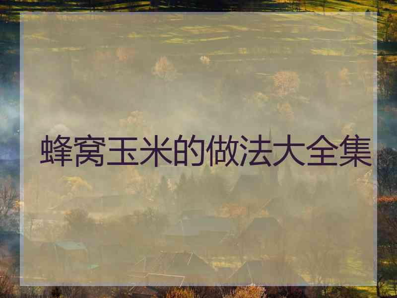 蜂窝玉米的做法大全集 蜂窝玉米的做法大全集