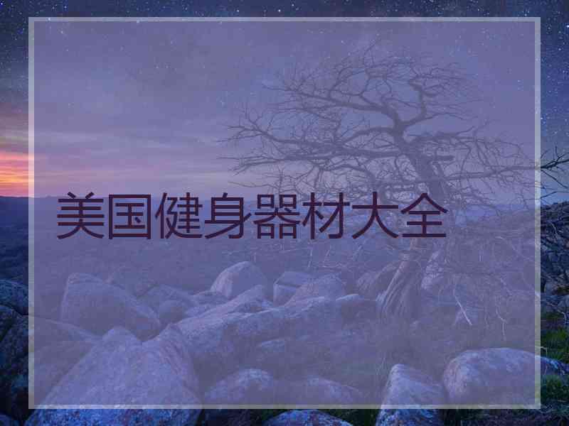美国健身器材大全 美国健身器材大全