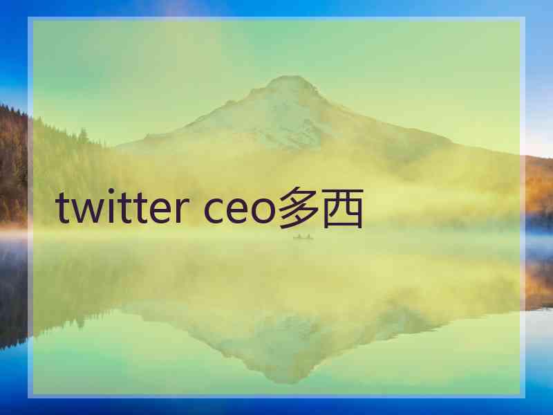 twitter ceo多西 twitter ceo多西