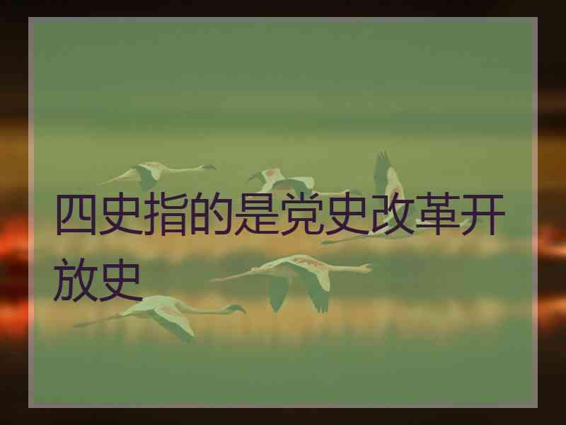 四史指的是党史改革开放史 四史指的是党史改革开放史
