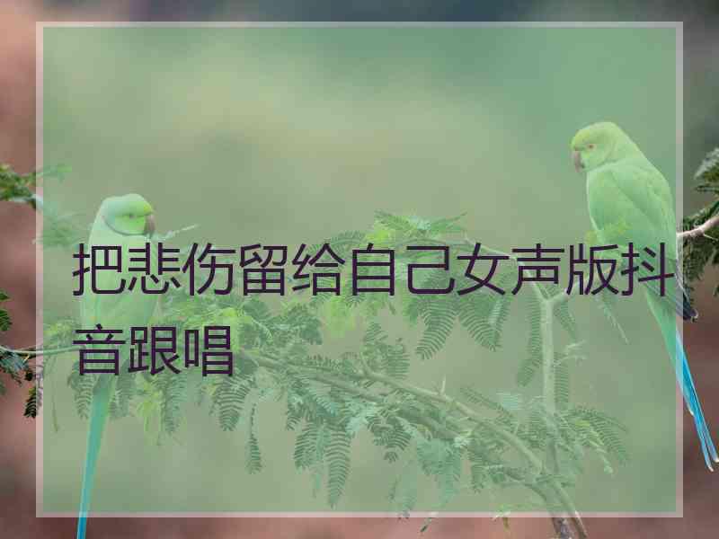 把悲伤留给自己女声版抖音跟唱 把悲伤留给自己女声版抖音跟唱