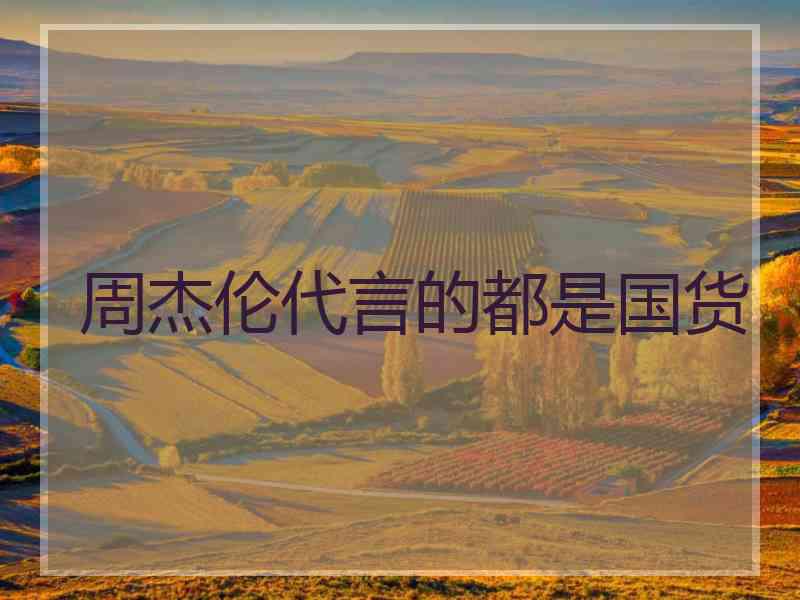 周杰伦代言的都是国货 周杰伦代言的都是国货