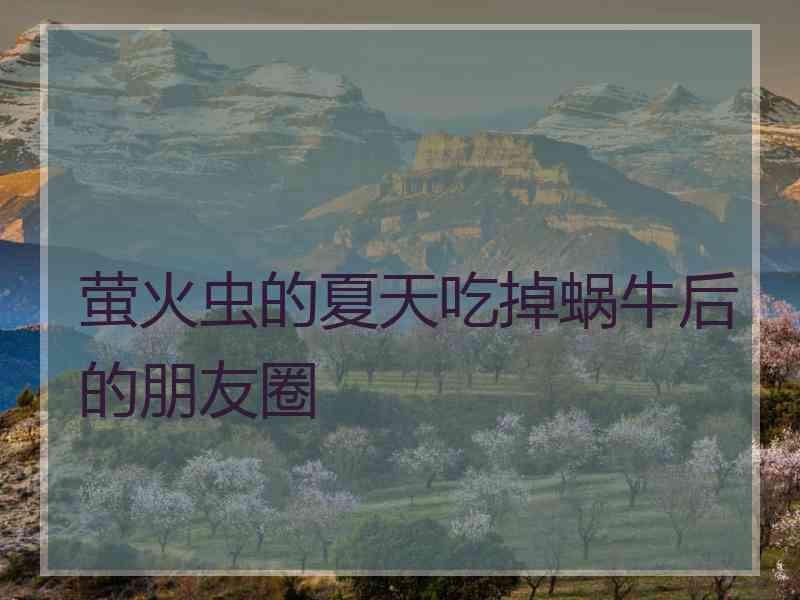 萤火虫的夏天吃掉蜗牛后的朋友圈 萤火虫的夏天吃掉蜗牛后的朋友圈