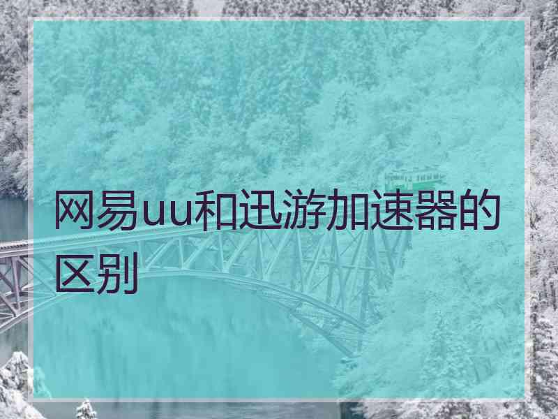 网易uu和迅游加速器的区别