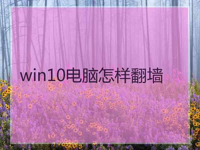 win10电脑怎样翻墙