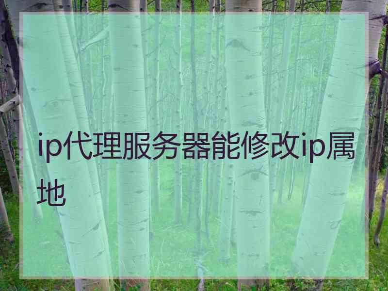 ip代理服务器能修改ip属地