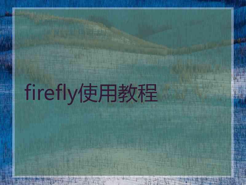 firefly使用教程