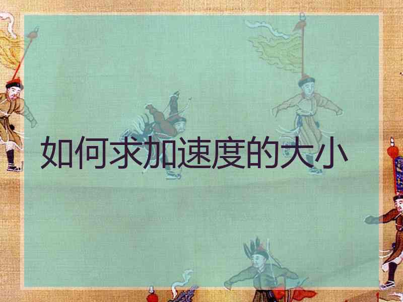 如何求加速度的大小