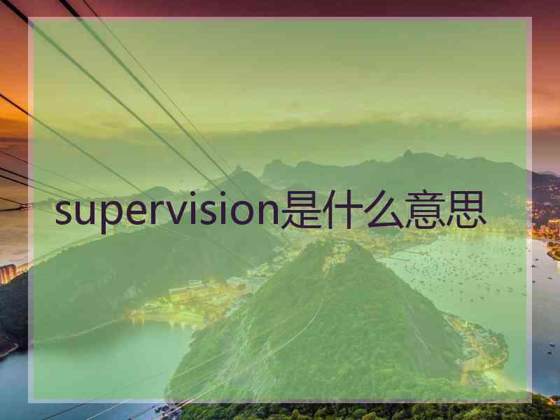 supervision是什么意思