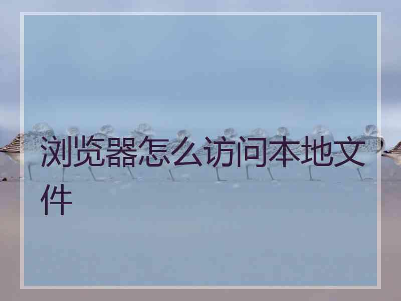 浏览器怎么访问本地文件