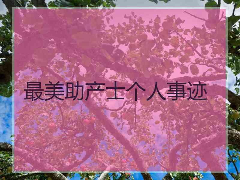最美助产士个人事迹