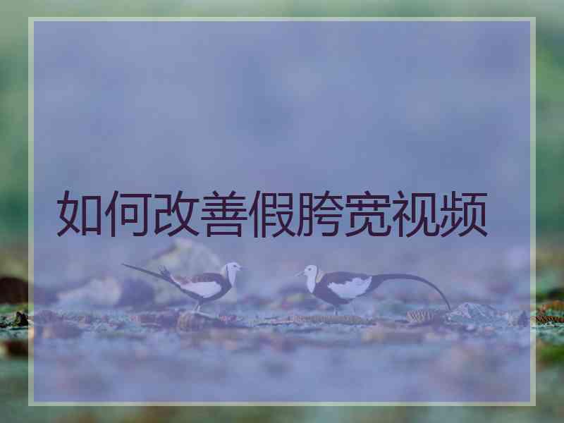 如何改善假胯宽视频