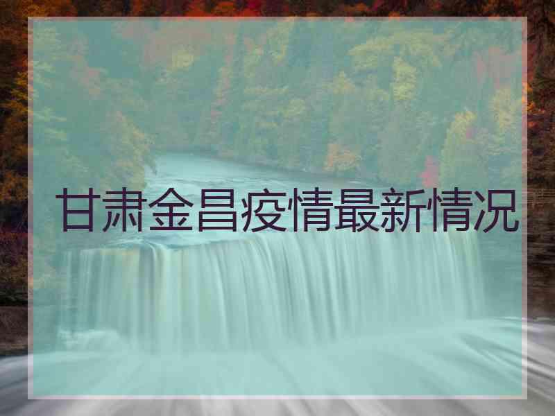 甘肃金昌疫情最新情况