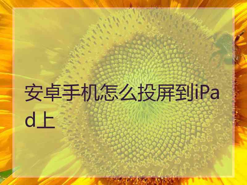 安卓手机怎么投屏到iPad上