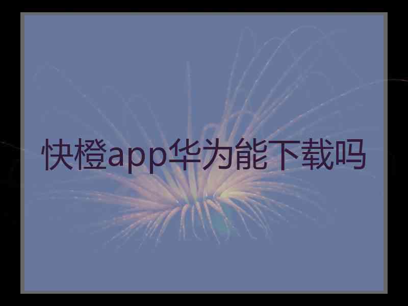 快橙app华为能下载吗