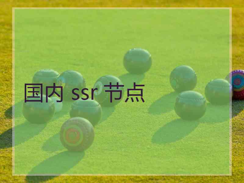 国内 ssr 节点