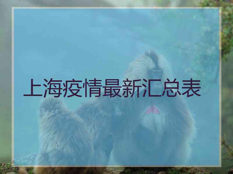 上海疫情最新汇总表