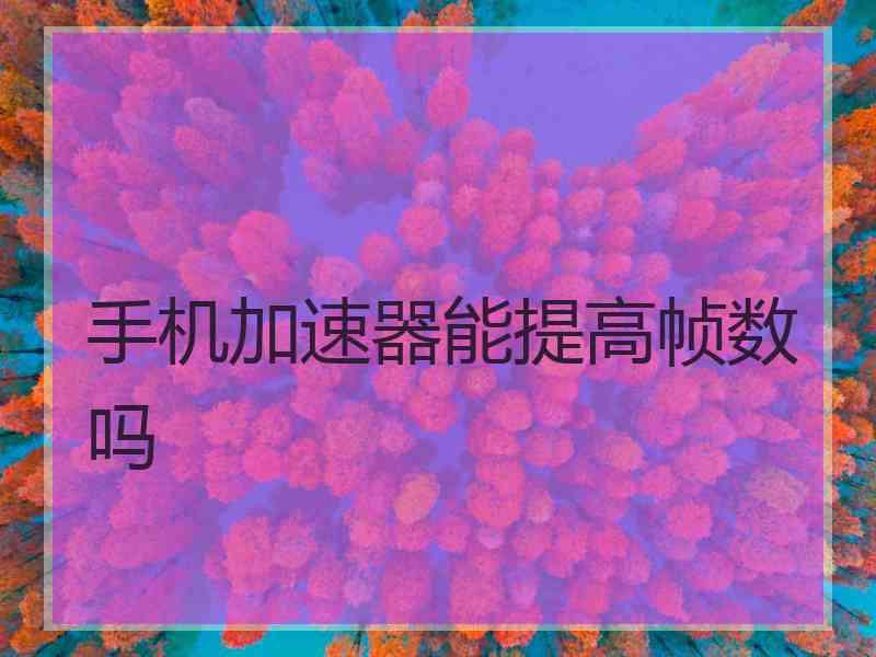 手机加速器能提高帧数吗
