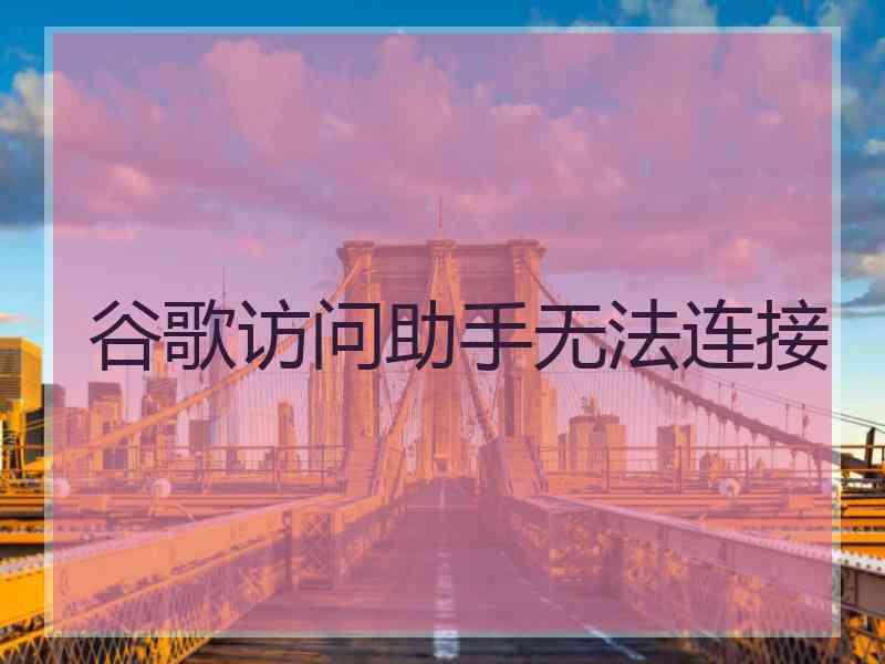 谷歌访问助手无法连接