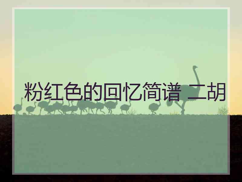 粉红色的回忆简谱 二胡