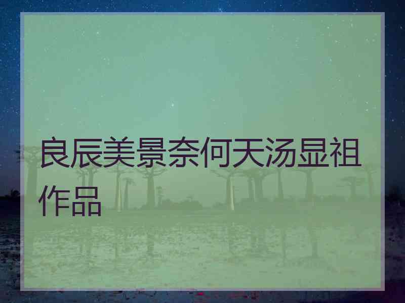 良辰美景奈何天汤显祖作品