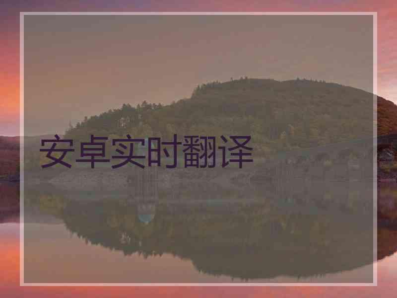 安卓实时翻译