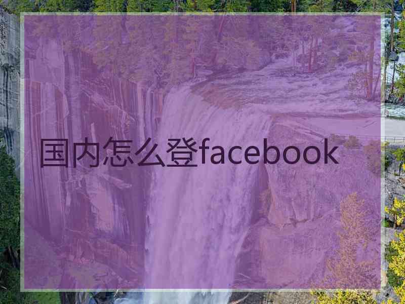 国内怎么登facebook