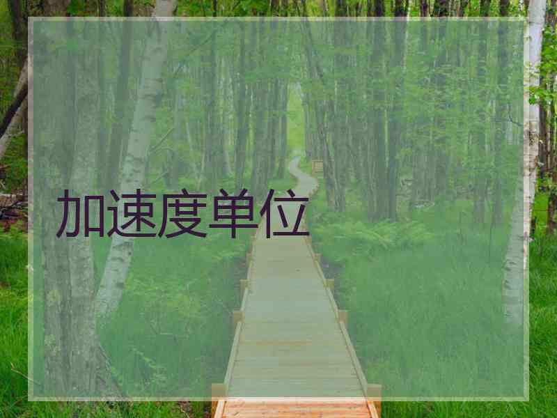 加速度单位