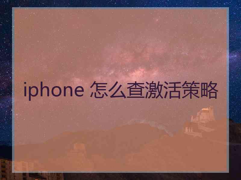iphone 怎么查激活策略