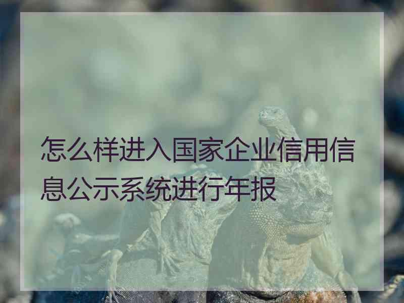 怎么样进入国家企业信用信息公示系统进行年报