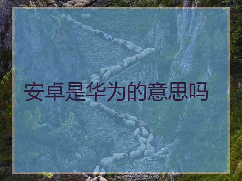 安卓是华为的意思吗