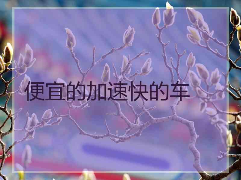 便宜的加速快的车