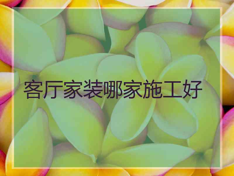 客厅家装哪家施工好