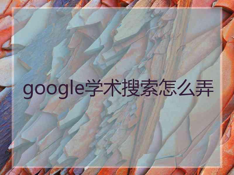 google学术搜索怎么弄