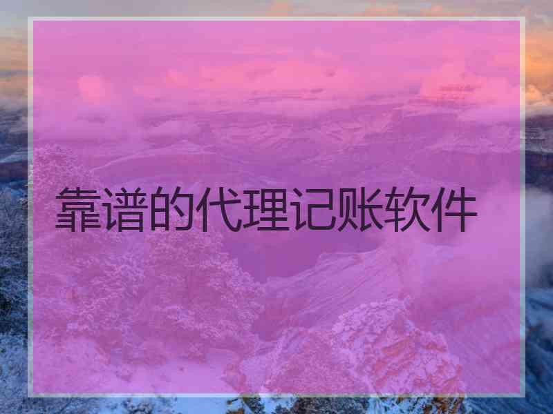 靠谱的代理记账软件