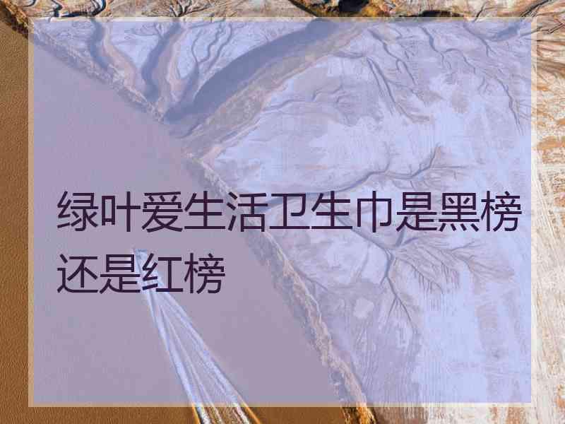 绿叶爱生活卫生巾是黑榜还是红榜