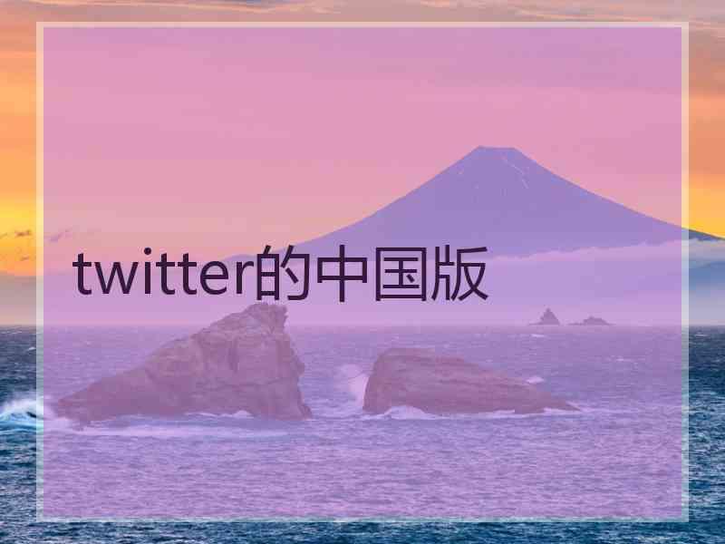 twitter的中国版