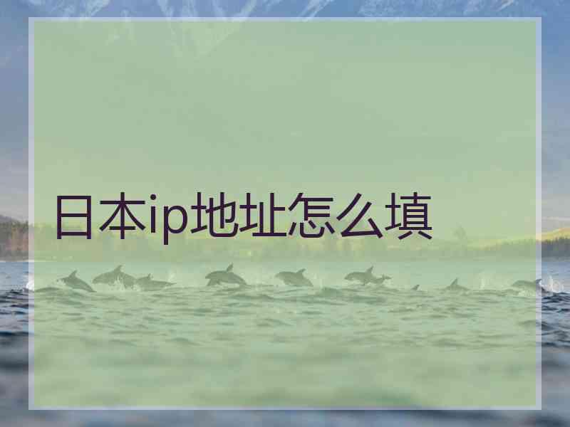 日本ip地址怎么填