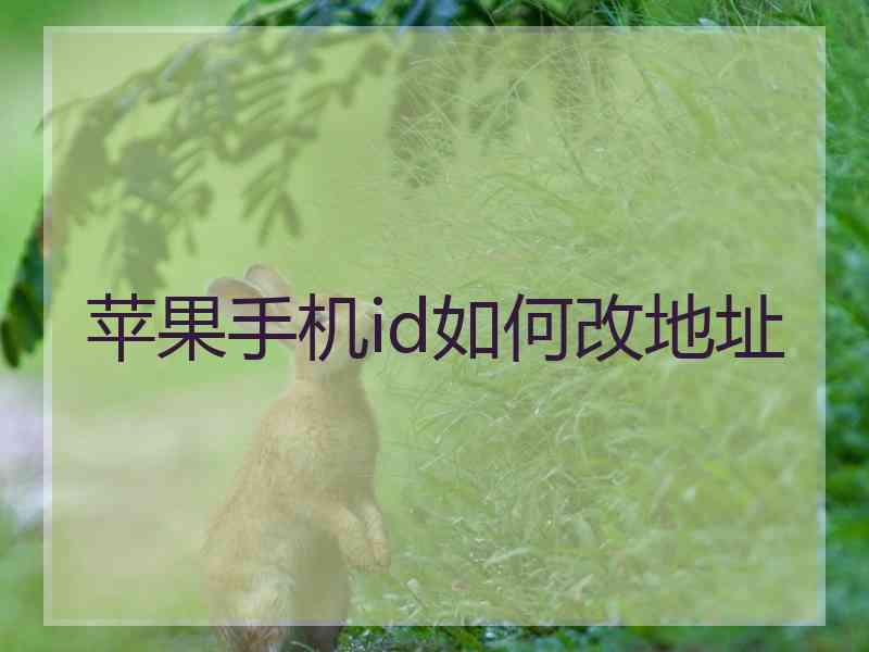 苹果手机id如何改地址