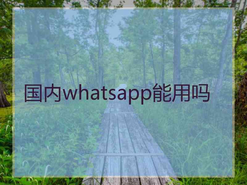 国内whatsapp能用吗