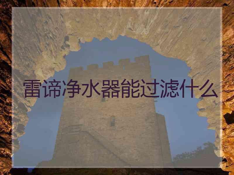 雷谛净水器能过滤什么