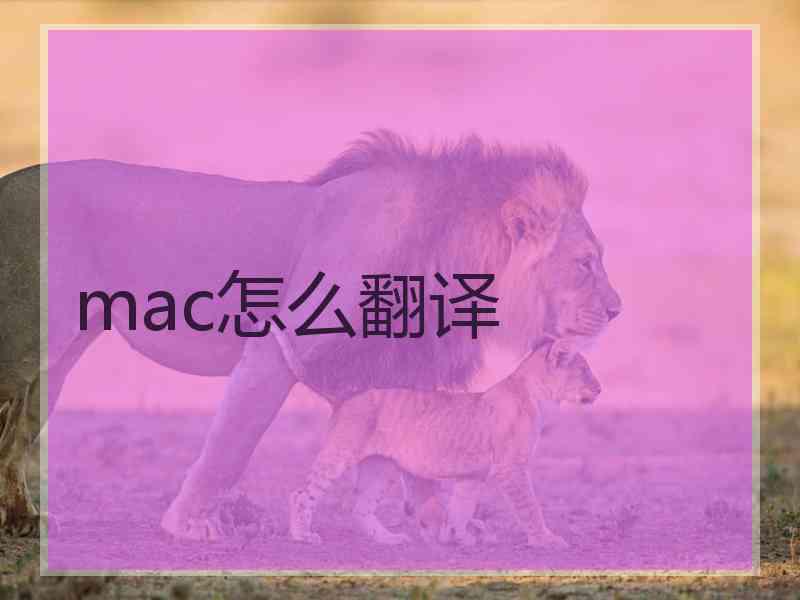 mac怎么翻译