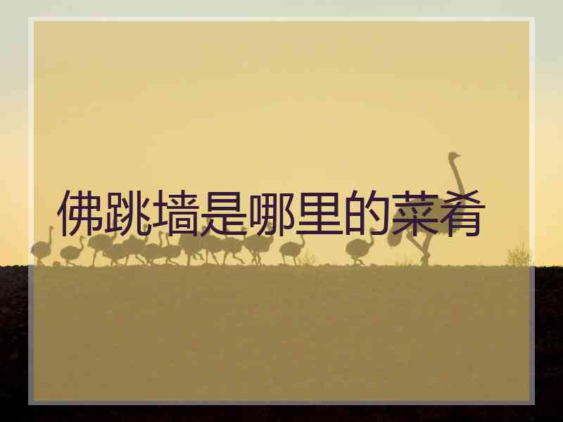 佛跳墙是哪里的菜肴